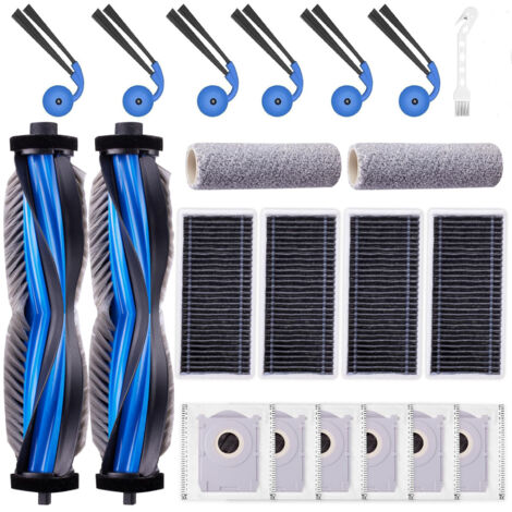 22 Stück Zubehörset für ECOVACS DEEBOT X9 PRO OMNI / X9 PRO / X11 Saugroboter, Ersatzteile 2 Hauptbürste 2 Wischwalze 6 Staubbeutel 6 Seitenbürste 4 Filter 1 Reinigungsbürste 1 Schraubendreher (1/5)
