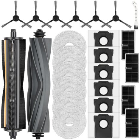 25 Stück Zubehör für Dreame L10s Pro Ultra Heat / L10s Ultra Gen 2 / X30 Ultra &amp MOVA E30 Ultra Saugroboter, 2 Hauptbürste 6 Staubbeutel 6 Wischpads 4 Filter 6 Seitenbürsten 1 Reinigungsbürste (1/5)