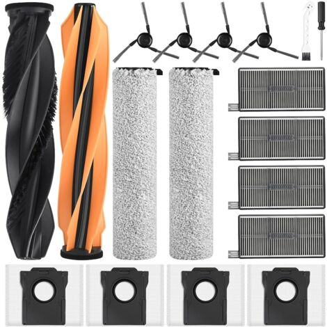 18 Stück Zubehör für Dreame Aqua10 Ultra Roller Complete Saugroboter, Ersatzteil mit 4 Staubbeutel 4 Seitenbürsten 4 Filter 2 Wischwalze 2 Hauptbürste 1 Reinigungsbürste 1 Schraubendreher (1/5)