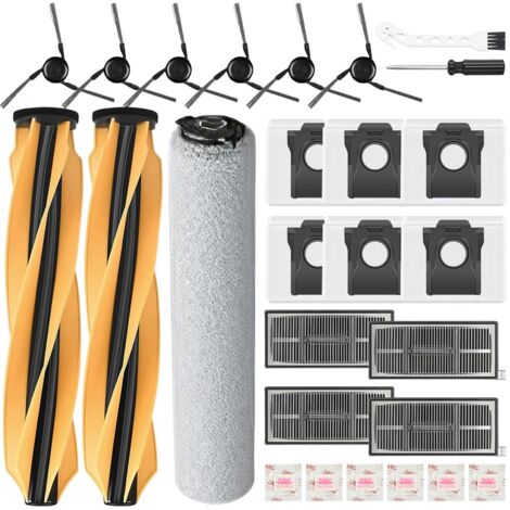 27 Stück Zubehör für Mova Z60 Ultra Roller Complete Saugroboter, 1 Roller Wischtücher, 2 Hauptbürsten, 4 Filter, 6 Staubbeutel, 6 Seitenbürsten, 6 Flach-Duftstein, 1 Reinigungsbürste (1/5)