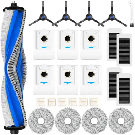 26 Stück Zubehörset für ECOVACS DEEBOT X5 Omni /X5 Pro, 6 Staubbeutel 4 Mopp Wischtücher 4 Seitenbürsten 4 Filter 1 Rollbürste 1 Reinigungsbürste, Ersatzteile Saugroboter Zubehör (1/4)