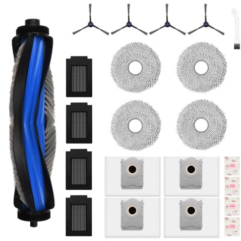 25 Stück Zubehörset für Ecovacs Deebot T50 Max Pro /T50 Max Pro Omni Gen2,1Hauptbürste,4 Seitenbürsten,4 Staubbeutel,4 Wischtücher,4 Filter,6 Flach-Duftstein,1 Reinigungsbürste, Ersatzteile (1/5)