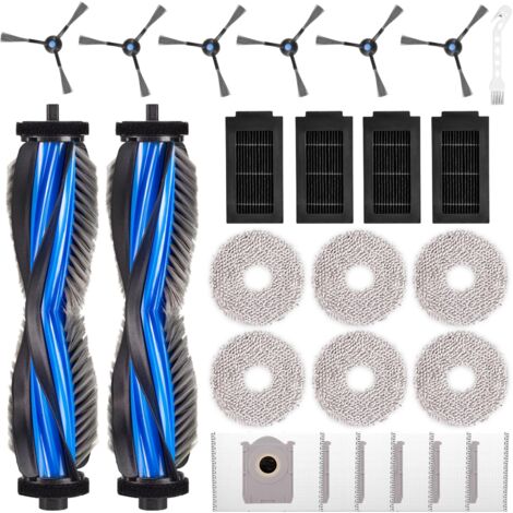 25 Stück Zubehörset für ECOVACS DEEBOT T50 PRO Omni / T50 PRO Omni Gen2 / T50 Omni Saugroboter, Ersatzubehör 2 Hauptbürste 6 Wischpads 6 Staubbeutel 6 Seitenbürste 4 Filter 1 Reinigungsbürste (1/4)