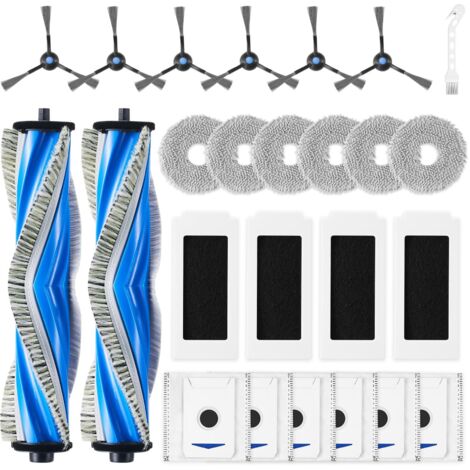 25 Stück Zubehörset für Ecovacs Deebot T30 Omni / T30 Pro Omni / T30 Saugroboter, Ersatzubehör 2 Anti Tangle Hauptbürste 6 Wischpads 6 Staubbeutel 6 Seitenbürste 4 Filter 1 Reinigungsbürste (1/5)