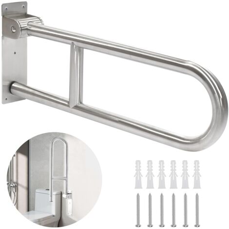 Haltegriff für Senioren, Behinderten WC Haltegriff, Aufstehhilfe Toilette, Klappbar, Edelstahl Stützgriff Toilette, Rutschfest, Haltegriff mit Einer Tragfähigkeit von 350kg