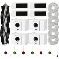 22 Stück Zubehör für Ecovacs Deebot T20 Omni / T20e Omni Saugroboter, 1 Hauptbürste, 4 Staubbeutel, 6 Wischtücher, 4 Filter, 1 Reinigungsbürste, 6 Seitenbürsten