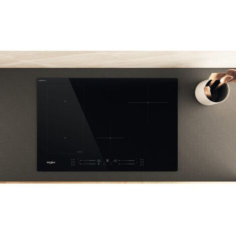 Table de cuisson à induction encastrable 4 feux Whirlpool WL S2177 CPNE 77 cm Noir