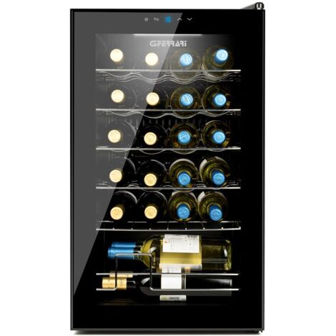 G3 Ferrari Refroidisseur à vin pour de réserve de 24 pouces, 63 litres, affichage LED, capacité pour 24 bouteilles, faible consommation d'énergie, thermostat de 5 °C à 18 °C, avec éclairage intérieur 