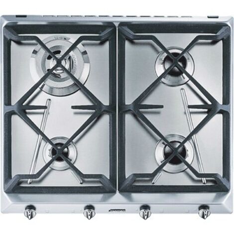 Table de cuisson à gaz encastrable Smeg SRV564GH3 de 60 cm avec 4 brûleurs