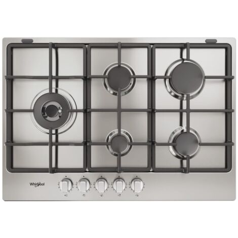 Whirlpool TGML 761 IX R Acier inoxydable Intégré 73 cm Gaz 5 brûleurs