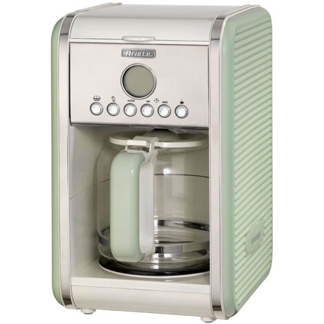 Polti – Cafetière filtre automatique 1,5l vert – Système anti-goutte – Minuteur LCD – Pour 12 tasses de café