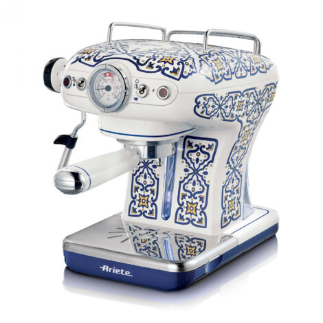 Machine à expresso manuelle 0,9 L – 2 tasses – Dosette de café – Puissance 850 W – Couleur bleu clair – Ariete