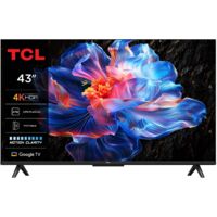 TCL – TV LED 43" 4K Ultra HD – Smart TV Wifi – PPI 2500 – Temps de réponse 15 ms – HDMI x3 – Noir