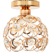Ceiling Light Crystal Ball Modern Luxury Brushed Copper Single E27