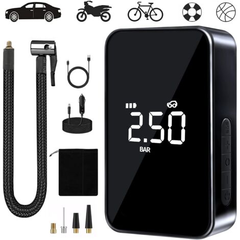 Pompa Ad Aria Elettrica Portatile 150PSI – Compressore Ricaricabile 6000mAh Con Display LED Per Bici, Auto, Moto E Palle - 2