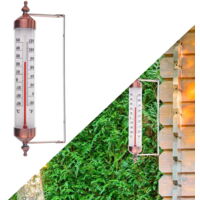 Termometro da giardino per esterni, da parete, strumento con angolazione regolabile per giardino, serra, garage, 25x8x3,5 cm (Bronzo)