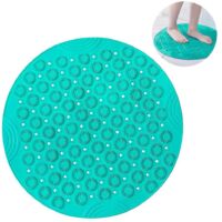 Tappetino da bagno rotondo in PVC per massaggi, tappetino da doccia antiscivolo, tappetino da bagno antibatterico, lavabile in lavatrice, tappetino da bagno con fori di drenaggio e ventose, 55x55 cm,