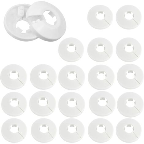30 Cubretubos, Abrazaderas, Cubretubos de Plástico para Radiadores, Rosetas para Ocultar Tubos de Radiador (Blanco)