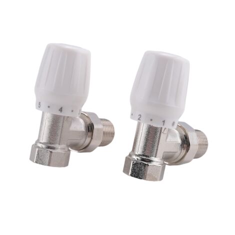 Válvula termostática para radiador (2 unidades, 15 mm x 1/2), ángulo