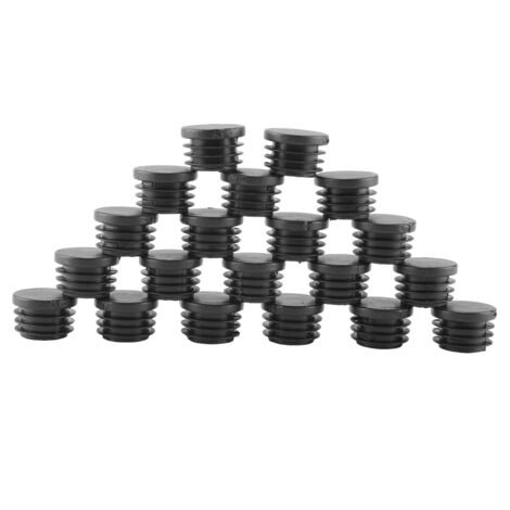 Bonsicoky - Paquete De 12 Tapones Redondos De Plástico De 1 Pulgada (25 Mm), Tapa De Tubo Negro