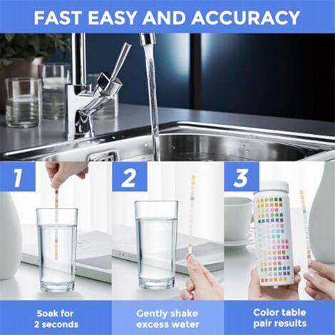 Tiras De Prueba De Agua Para Acuario 7 En 1 - 50 Unidades, Test Rápido De PH, Nitratos, Nitritos, Cloro, Dureza