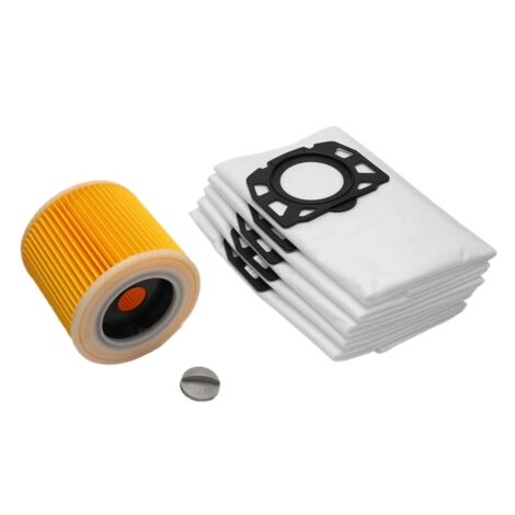 Invest - Stofzuigerzakken, filterzakken voor Kärcher: KFI 357, KA 40, SE 4001, SE 4002, KWD 1, KWD 2, KWD 3, WD 2 Plus V-12/4/18/C, WD 3, WD 3 Premium, WD 3 P - wit, 5 stuks