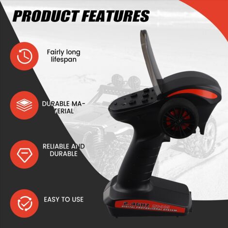 Mando A Distancia RC 2.4GHz De 3 Canales - Transmisor Y Receptor Para Coches Y Barcos RC Mando A Distancia RC 2.4GHz De 3 Canales - Transmisor Y Receptor Para Coches Y Barcos RC