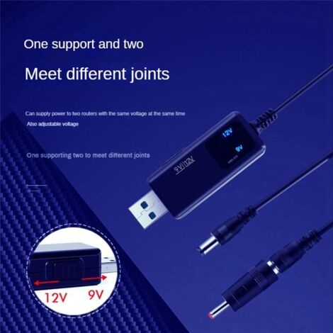 Adattatore USB-Cavo CC Da 5V A 9V/12V – Connettore DC 5.5x2.1mm Per Ventole, Luci E Dispositivi Elettronici