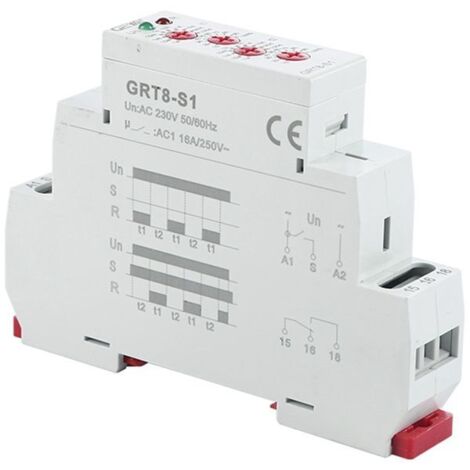 Temporizador De Ciclo Asimétrico GRT8-S1, Relé De Repetición Electrónica De ACDC 12V 240V SPDT Rele De Repeticion Onoff Rele De Tiempo De Ciclo De Temporizador De Ciclo Asimétrico GRT8-S1, Relé De Repetición Electrónica De ACDC 12V 240V SPDT Rele De Repeticion Onoff Rele De Tiempo De Ciclo De