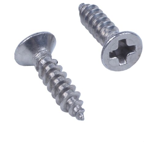 Tornillos Autorroscantes Phillips Cabeza Plana Con Arandela - Acero Inoxidable 304, 1.4x6mm, 100 Unidades