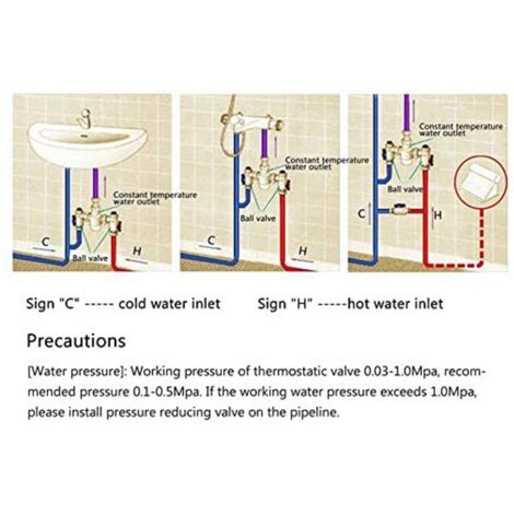 Válvula Mezcladora Termostática Fyearfly DN20 - Latón, Rango 35-60°C, Con Seguridad Anti-Quemaduras, Para Ducha O Calefacción Por Suelo Radiante