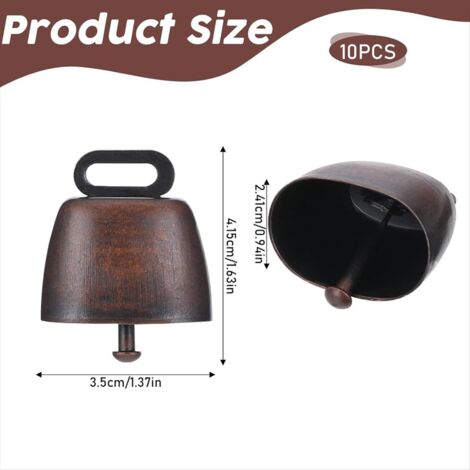 Pack De 8 Campanillas De Cobre Para Ganado - Sonido Fuerte, Prevención De Pérdida, Para Ovejas, Caballos Y Vacas, 5.2 Cm