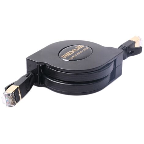 Cable LAN REXLIS Cat7 RJ45 de 1,5 m (5 pies), ajustable y retráctil ...