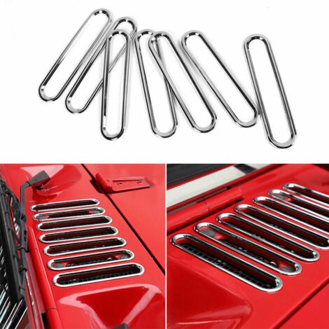 7 Piezas Plata Hood Air Inlet Intake Vent Decor Cover Trim Sticker para ...