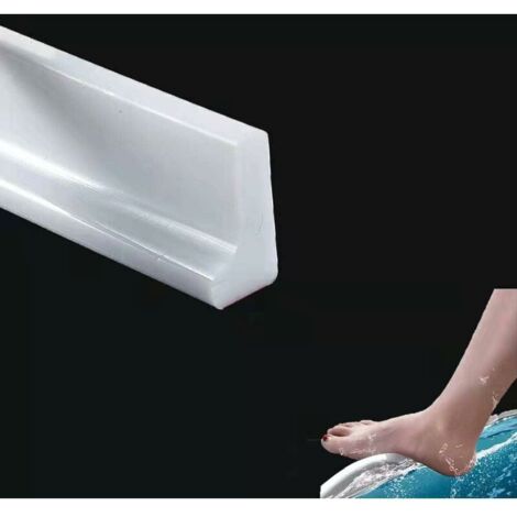 GABRIELLE Silikon-Wasserbarriere für 2 m Duschschwelle, Wasserbarriere für Nassraumböden, Badezimmer-Wasserdamm, Dichtungsstreifen (L-Form, 3 cm hoch) (1/5)