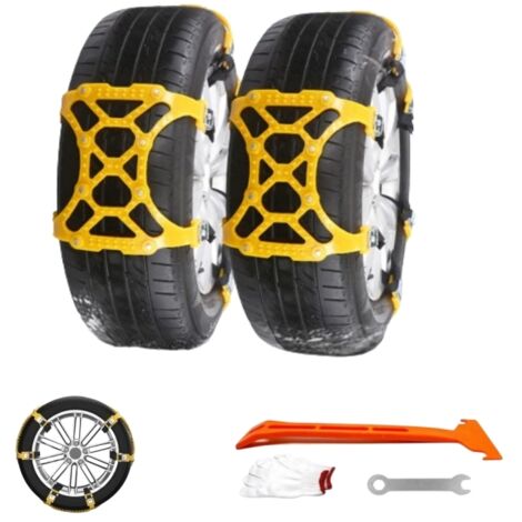 GABRIELLE 6 Schneeketten für PKW/LKW/SUV, universelle Schneereifenketten, einfach zu installieren für alle Reifenbreiten zwischen 165 und 265 mm.