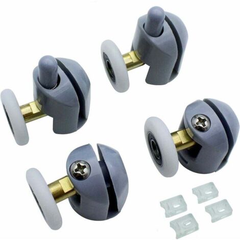 4er-Pack Duschtürrollen, Glasduschrollen, Einzelradlagerrollen, 25-mm-Räder für Duschkabine, Duschraum, Duschwand-Ersatzteile (1/5)