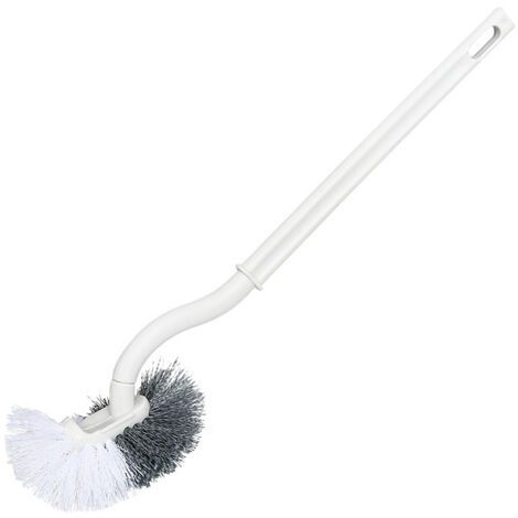 Toilettenbürste, Toilettenbürste mit Kantenreiniger, verbesserte Toilettenbürste, gebogene Toilettenbürste, langer Griff (2 Stück (mit Haken)) (1/5)