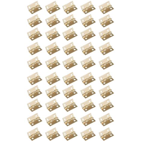 Miniatur-Scharniere, 60 Stück, Mini-Retro-Scharniere, kleine Scharniere, Schmuckschatullen-Scharnier mit 240 Schrauben, 10 mm x 8 mm, Gold (1/5)