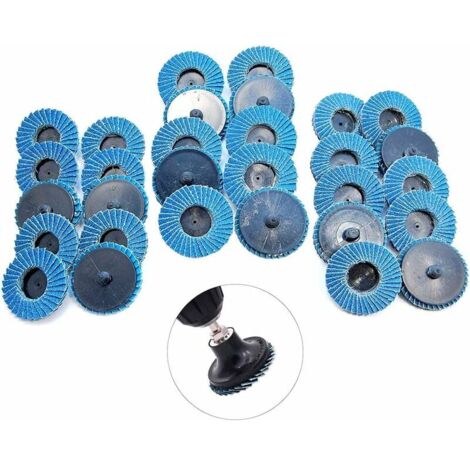 Fächerschleifscheiben, 2 Zoll 50 mm Fächerschleifscheiben, Moppscheibe mit Körnung 40/60/80, 30 Stück (1/5)