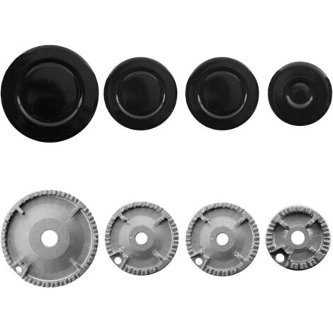Gasbrenner mit Flammenkrone und Kappe für Backofen, Herd, Brenner-Kit + Schutzabdeckung für Kochfelder, Brenner, 8-teilig, Gasbrenner, Flammenkrone, Kit (1/4)