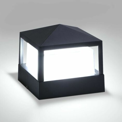 Pfostenlampe Säulenlampe Torlampe Außenleuchte Säulenlampe Villa IP65 Wasserdicht Aluminium Garten Landschaft Rasen Tür Zaun Eingangsleuchte, Kaltweiß [Energieklasse A++]