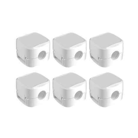 6 Stück magnetischer Kabelhalter, Kabel-Organizer für den Schreibtisch, Halter zum Verstecken von Telefonladekabeln, stark klebender Kabelladehalter für Nachttisch, Bürobedarf (weiß) (1/5)