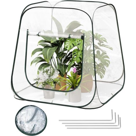 Mini-Pop-up-Gewächshaus, wasserdichtes PVC-Material, hält im Sommer Feuchtigkeit und im Winter Wärme, für den Innen- und Außenbereich geeignet, 98 x 98 x 98 cm, transparent (1/5)