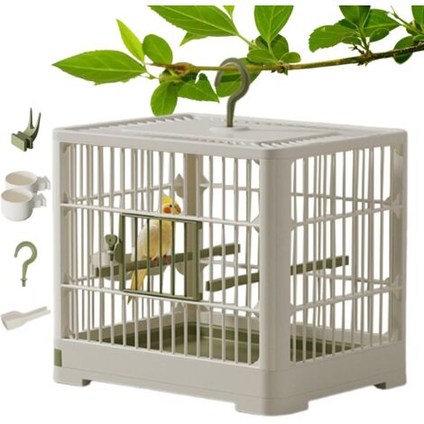 Reisekäfig für kleine Vögel, großer Vogelkäfig für Papageien - Tragbarer Vogelkäfig für Vogelbehälter, inklusive Stehstange, herausnehmbarer Schale usw.
