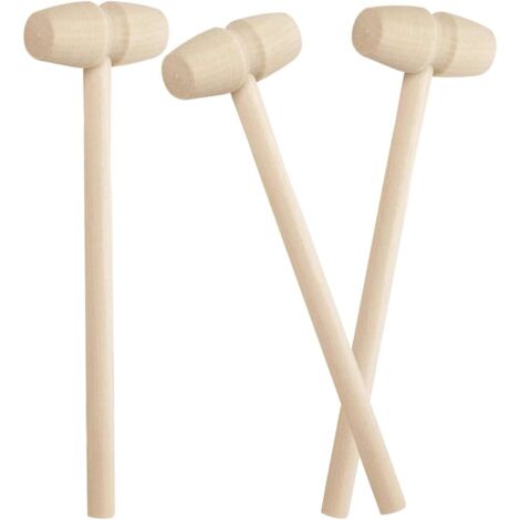 3-teiliges Mini-Hammer-Set aus Holz für Krabben- und Hummerbasteln, kleiner Malhammer, Spielzeug für Kinder (1/5)
