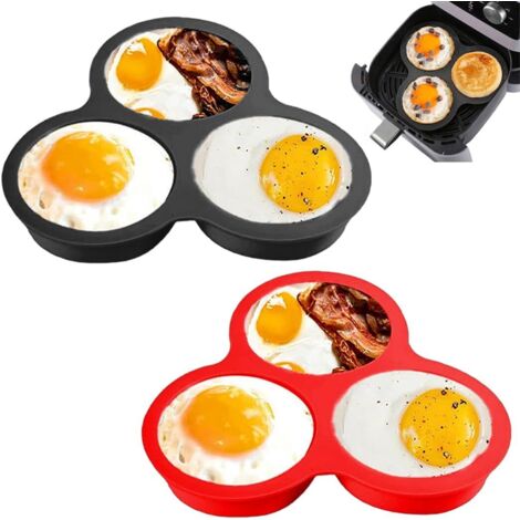 2-teilige Silikon-Eierform für die Heißluftfritteuse – Muffin- und Kuchenform für die Heißluftfritteuse – Antihaft-Zubehör für die Heißluftfritteuse – Runde Kuchenformen – Ideal für Muffins, Eier, Pfa (1/5)
