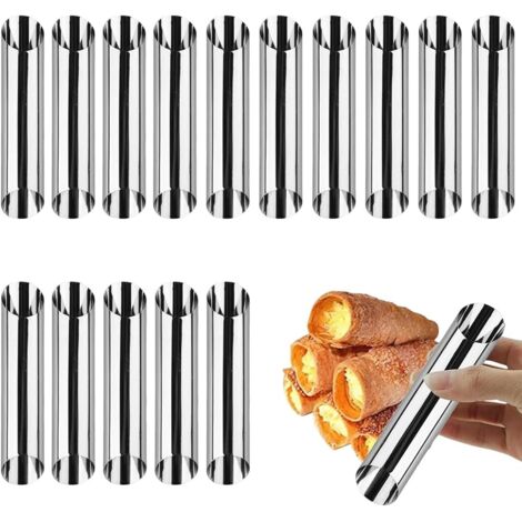 15-teiliges Set aus Edelstahl-Cremeformen, Cannoli-Röhrchen, Cannoli-Röhrchen zum Kochen von Cannoli, Blätterteiggebäck und Kuchen