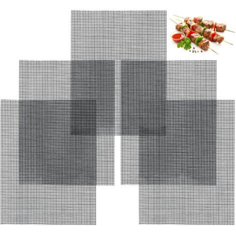5-teiliges Grillset, Antihaft-Grillmatten, wiederverwendbare Antihaft-Kochmatten für Gasgrills, Kochen und Backen (40 x 30 cm) (1/5)