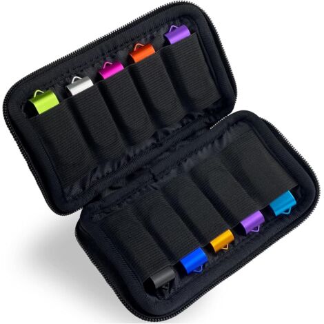 Aufbewahrungstasche für USB-Sticks, Aufbewahrungsetui, Organizer, USB-Elektronikzubehör mit 10 Fächern für USB-Sticks/USB-Speichersticks/USB-Flash-Laufwerke, Schwarz, 1 Stück (1/5)